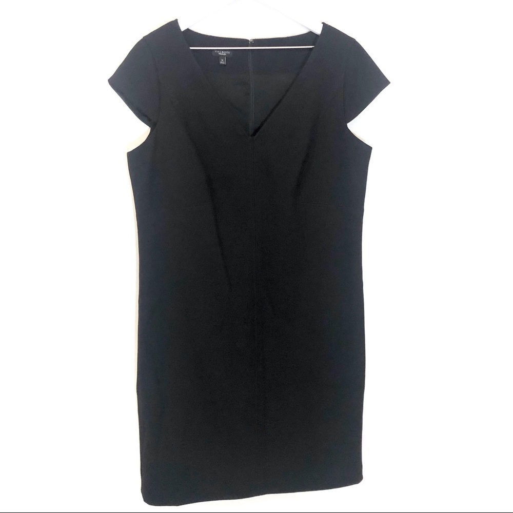 Talbots Black V-neck Cap Sleeve Work/Office Dress - Picture 3 of 7